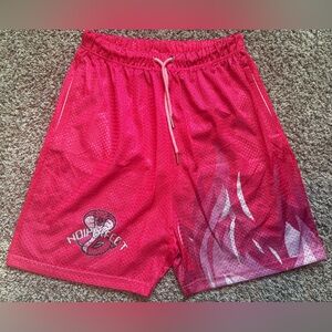 No 1 Perfect Fight Athletic Mesh Shorts Size Large Pink Flames Boxing Muai Tai